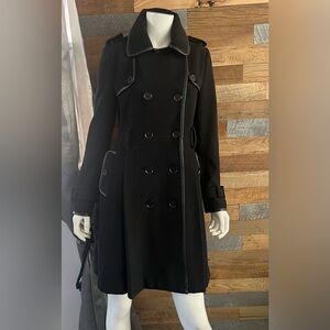 BCBG Black Trench Coat size S